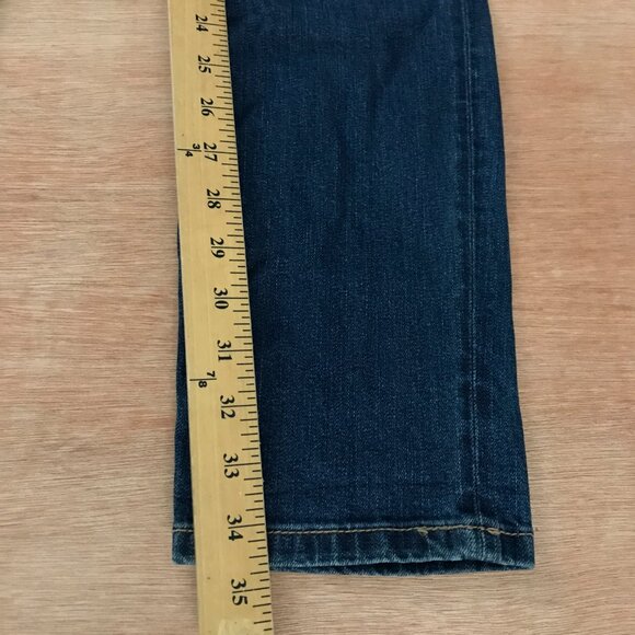 Level 99 Piper Jeans Women Size 27 Blue Denim Distressed Mid Rise Dark Wash - Picture 7 of 11